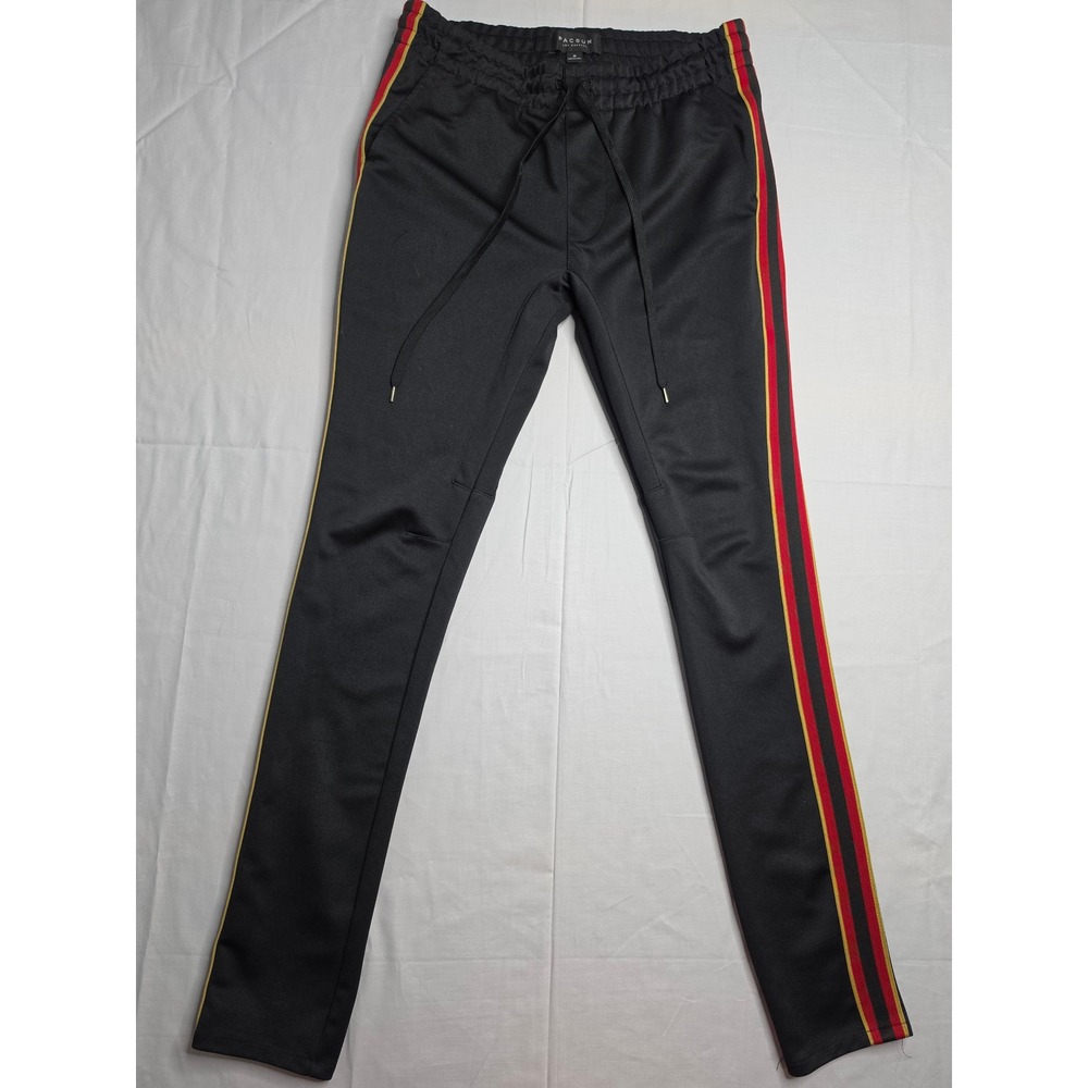 PacSun Track Pants Men's Medium Black Slim Fit Skinny Leg Drawstring Athletic